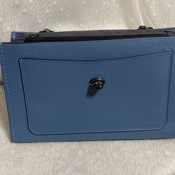 *SOLD*Coach Parker Slate Blue Leather Shoulder Bag - Picture 14 of 17